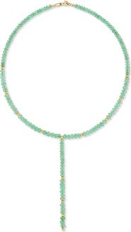 Bony Levy 14K Gold Iris Emerald Beaded Tennis Necklace