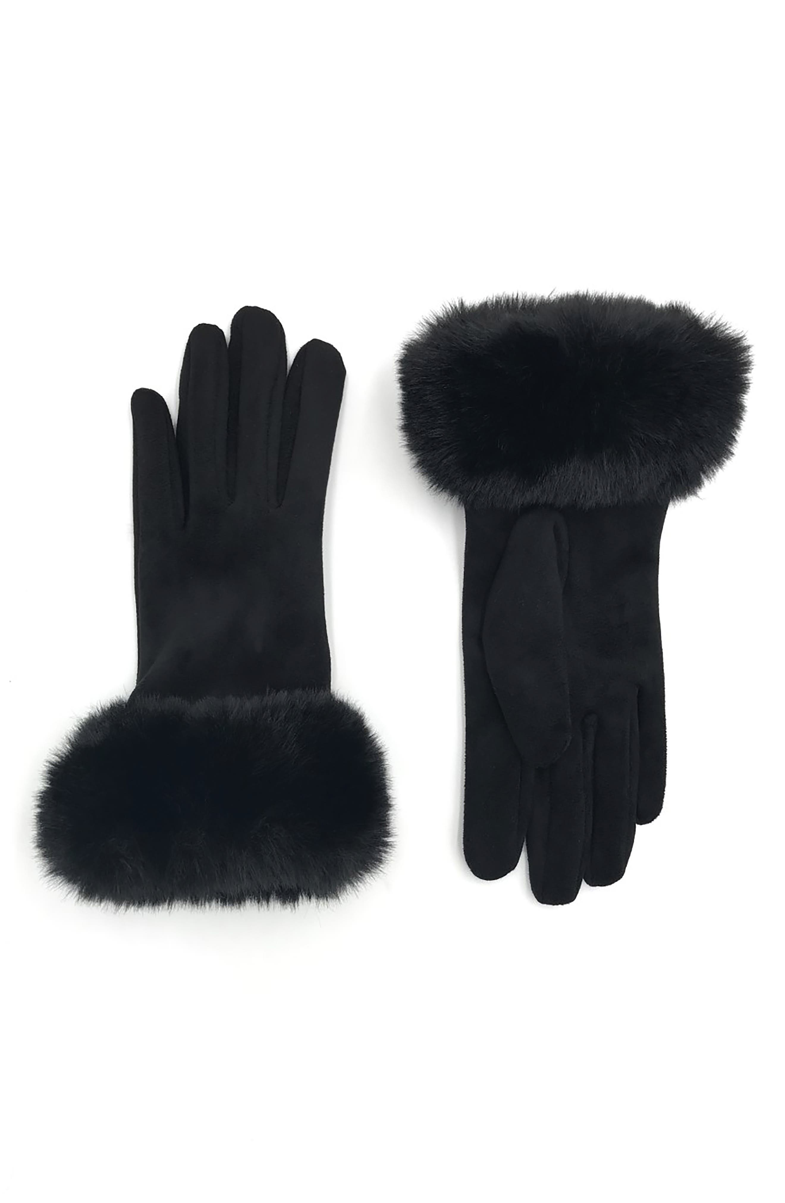 SURELL Faux Fur Cuff Gloves