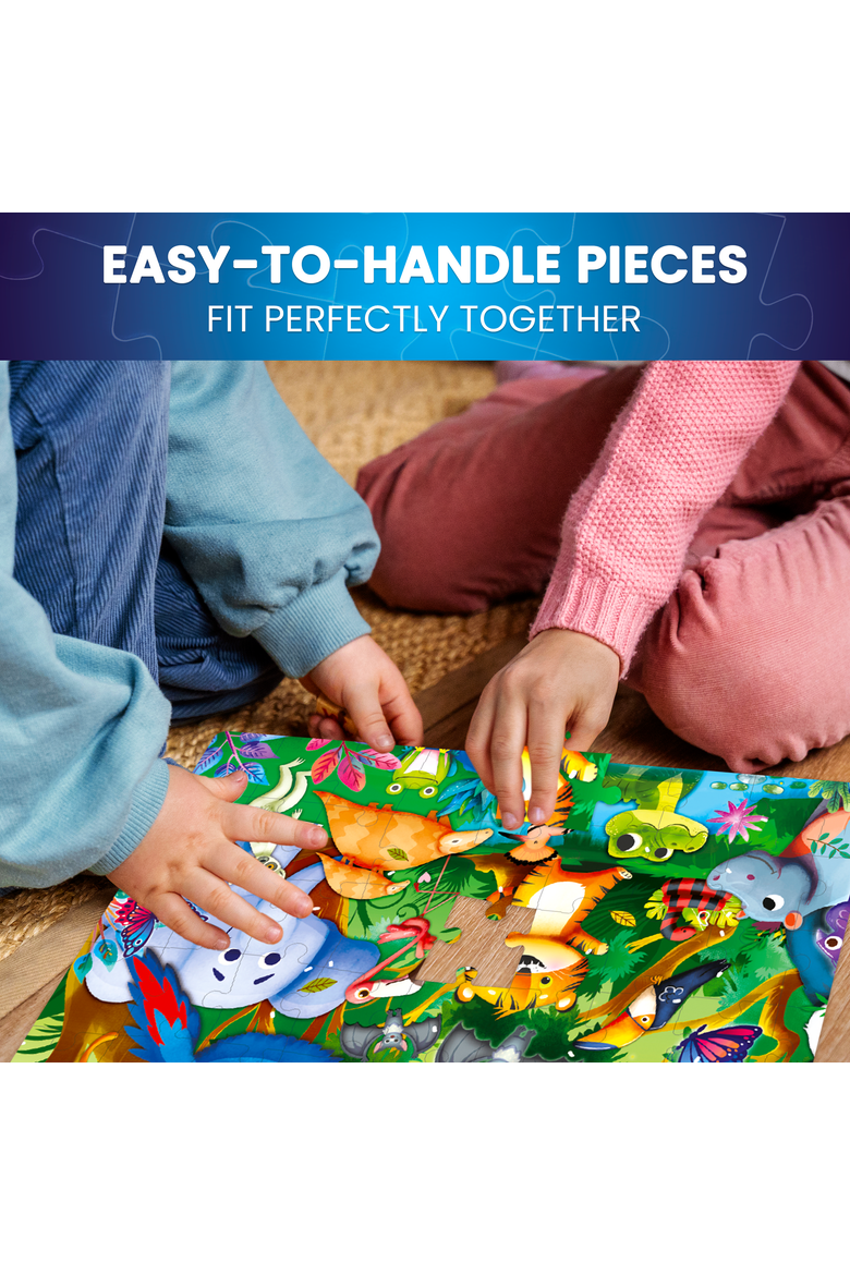 4-Pack 60-Piece Glow-in-the-Dark Kids Jigsaw Puzzles - Fantasy Themes, Alternate, color, 4x60Bugs
