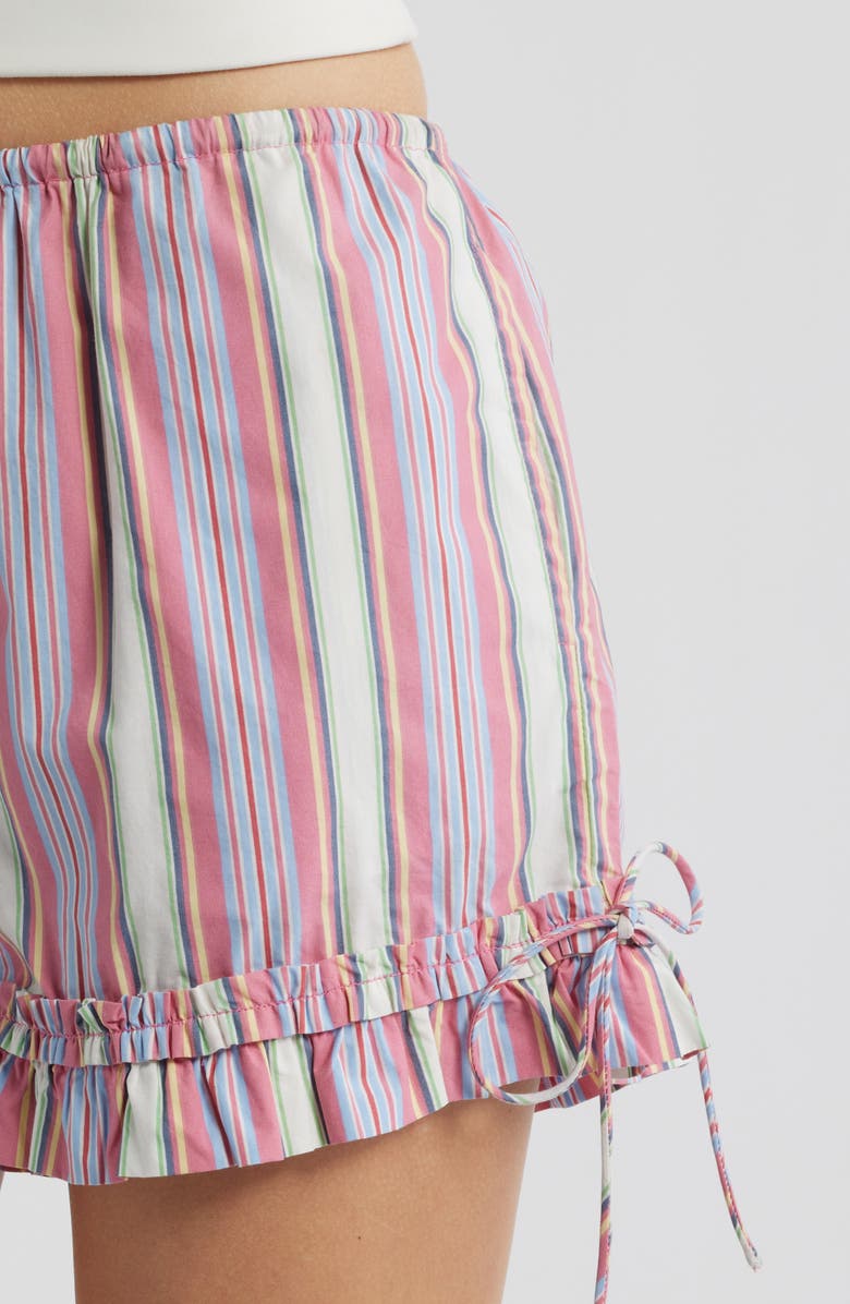 Damson Madder Mafalda Frilly Tie Bloomer Organic Cotton Shorts, Alternate, color, Pink