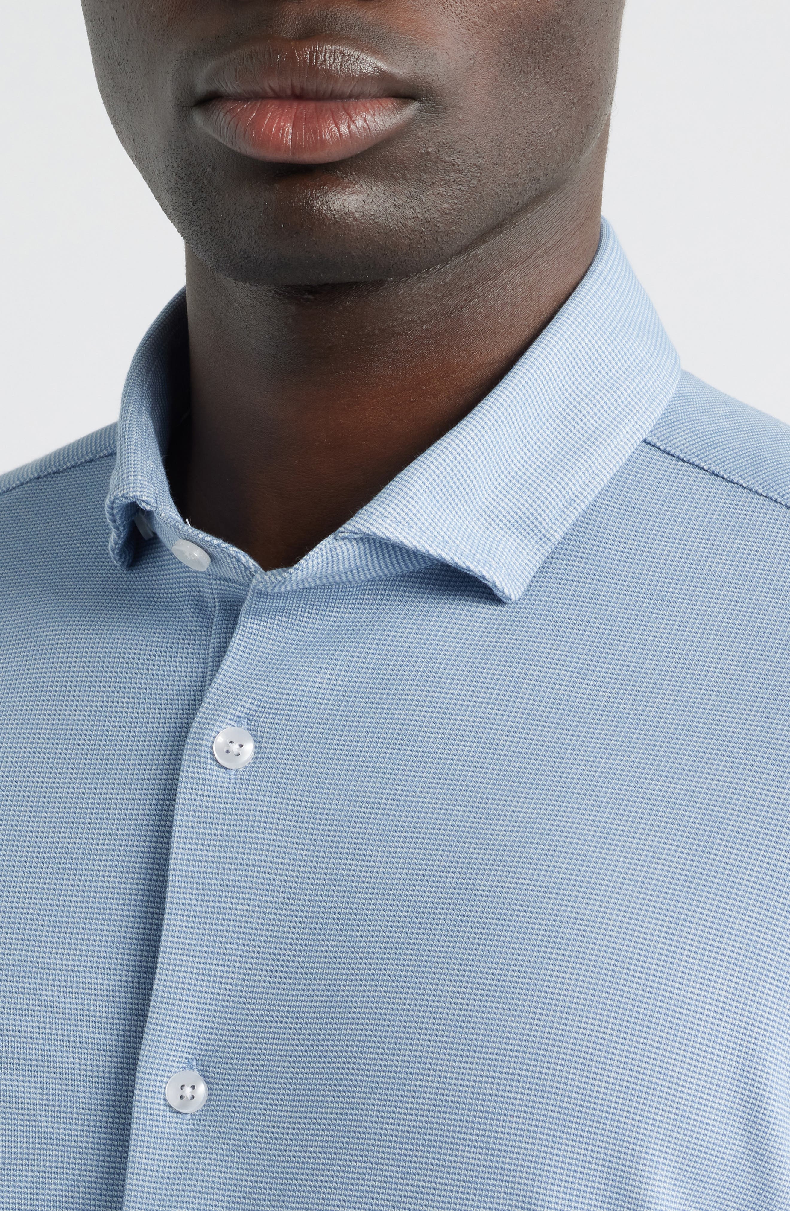 Solid Performance Pique Button-Up Shirt - image 4