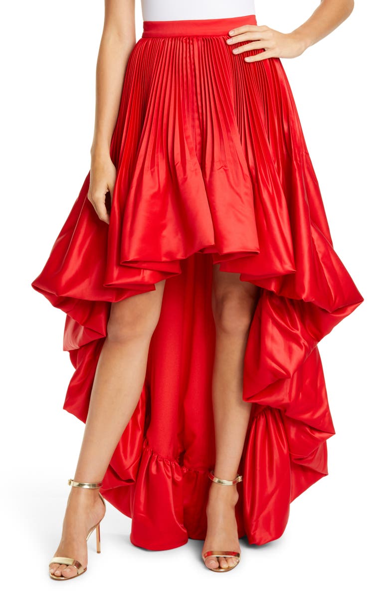 flor et. al Sabinas High/Low Satin Skirt, Alternate, color,