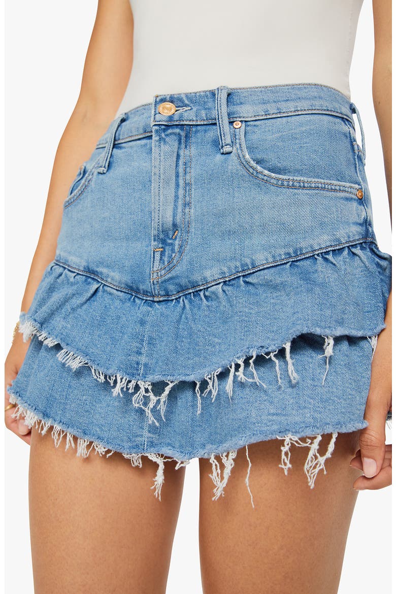 The Ruffle My Feathers Denim Miniskirt, Alternate, color, CHAOS CAME KNOCKING