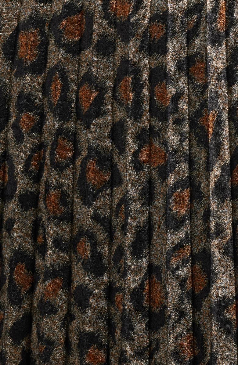 Sam Edelman Animal Metallic Pleated Sleeveless Midi Dress, Alternate, color, Gold/ Bronze