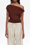 Bimba y Lola Linen Knot-Neckline Top