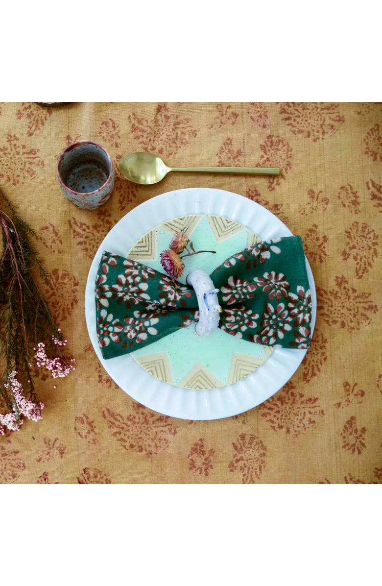 Ichcha Organic Cotton Dinner Napkins, Alternate, color, Green