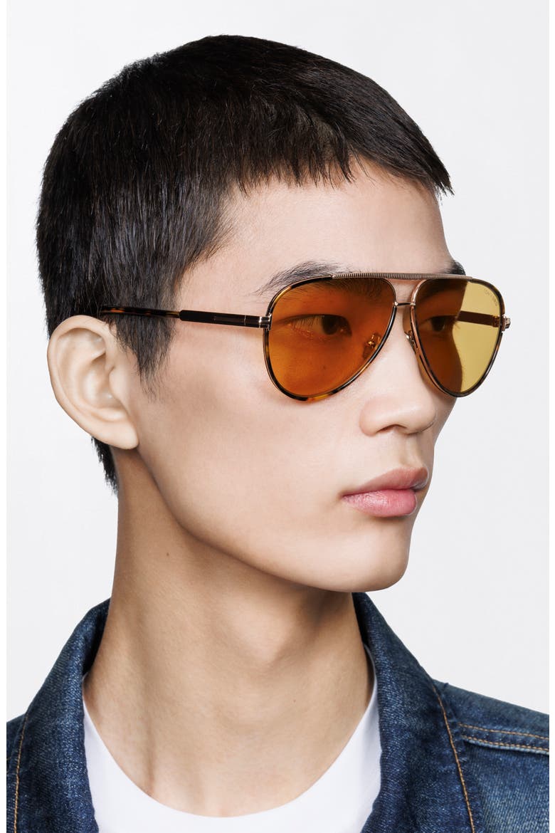 Rupert 63mm Pilot Sunglasses, Alternate, color, DARK HAVANA ROSE GOLD/ VICUNA