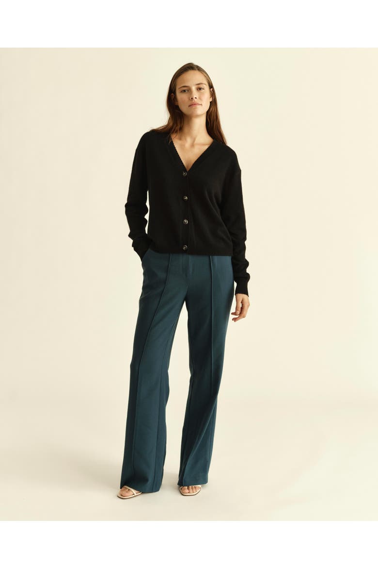 Elissa Cashmere V-Neck Cardigan, Alternate, color, Noir