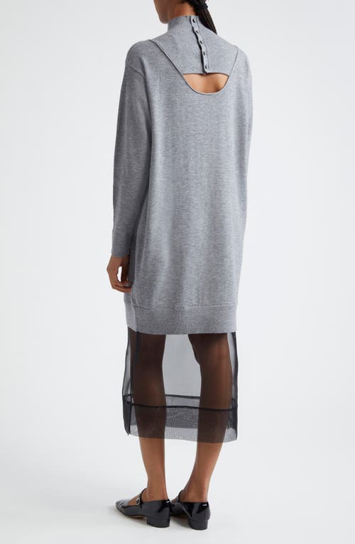 Shop 3.1 Phillip Lim Lace Trim Wool Sweater Dress In Medium Melange Grey