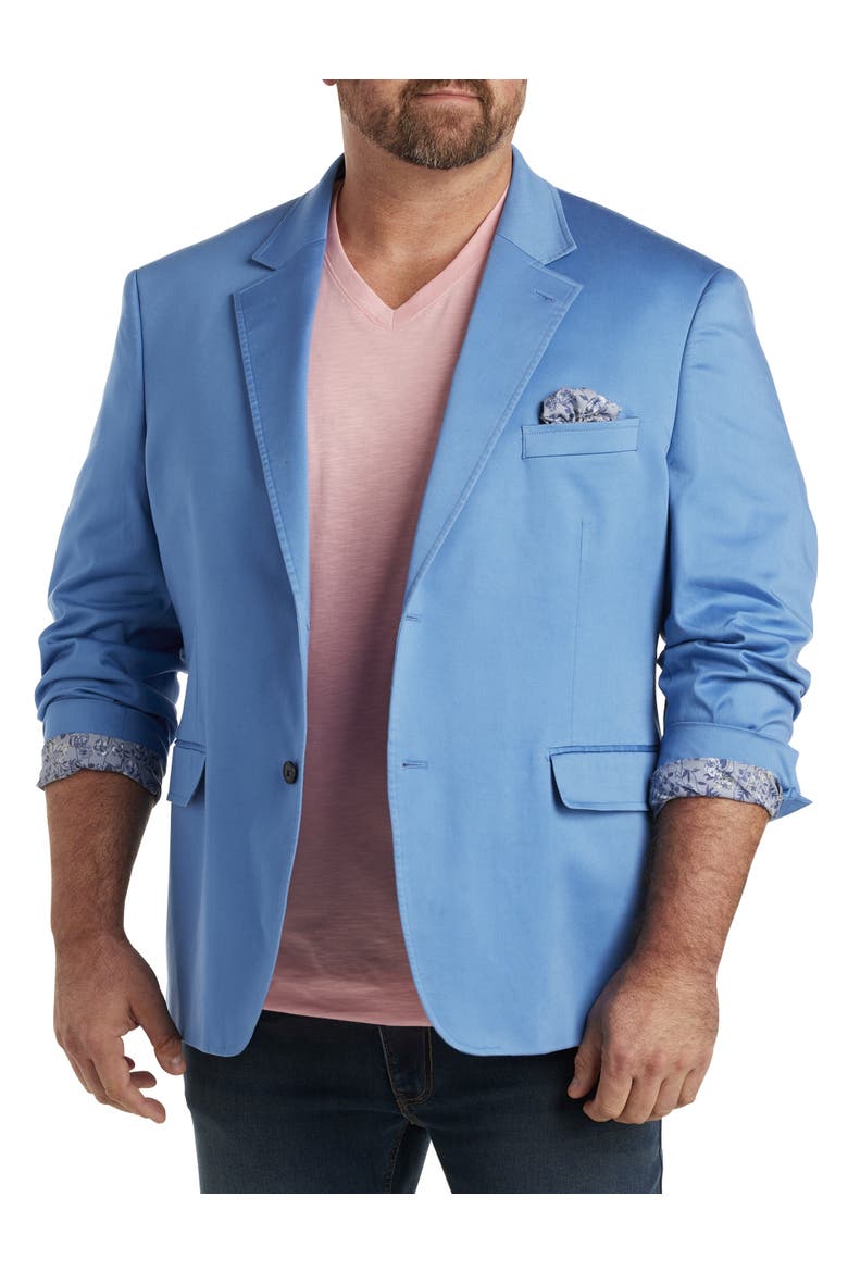 Big & Tall Floral-Lined Sport Coat, Main, color, BLUE