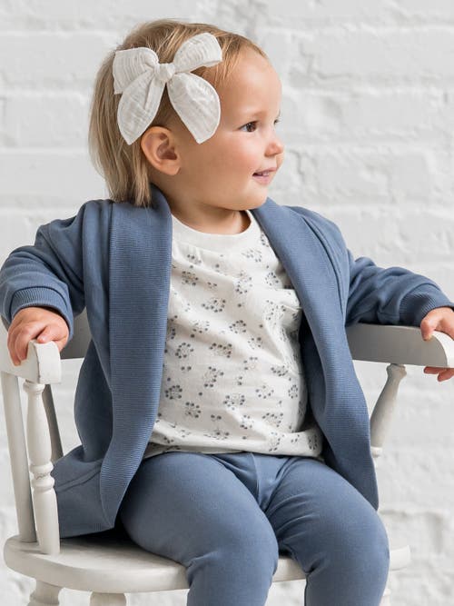 Kendi Finola Fleece Cocoon Cardigan In Blue