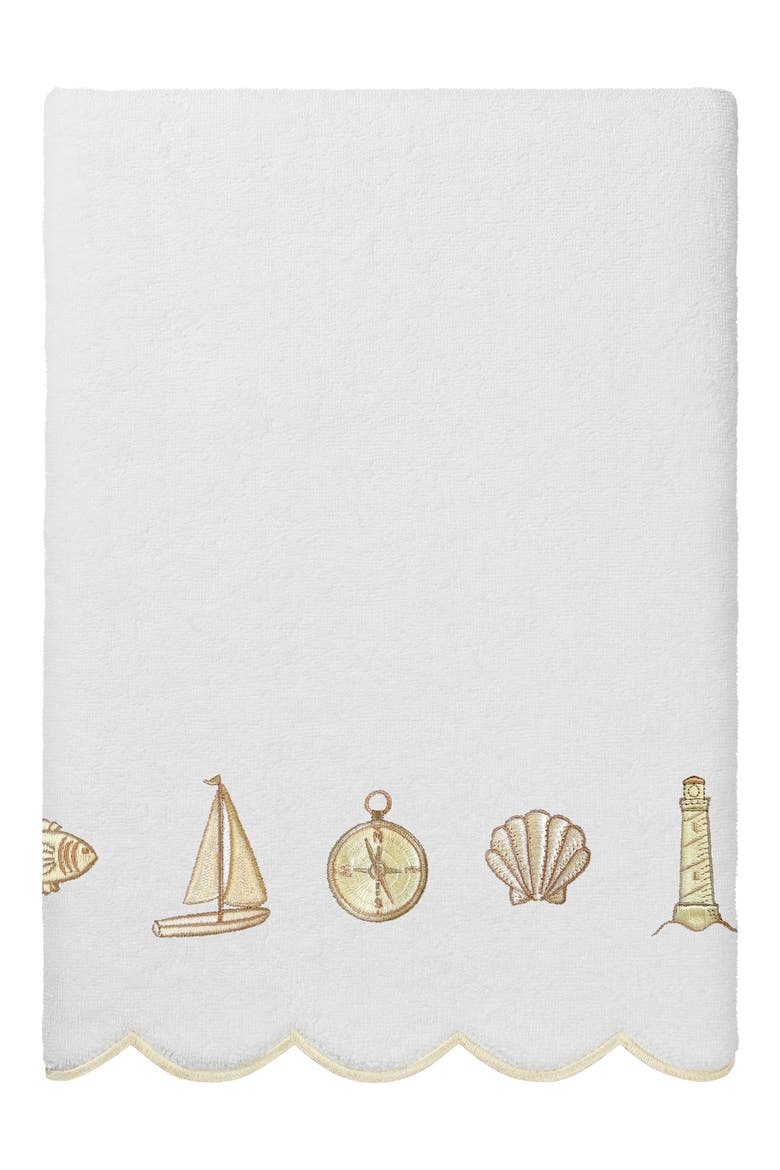 Sea Joy Scallop 6-Piece Embellished Towel Set, Alternate, color, WHITE/ BEIGE