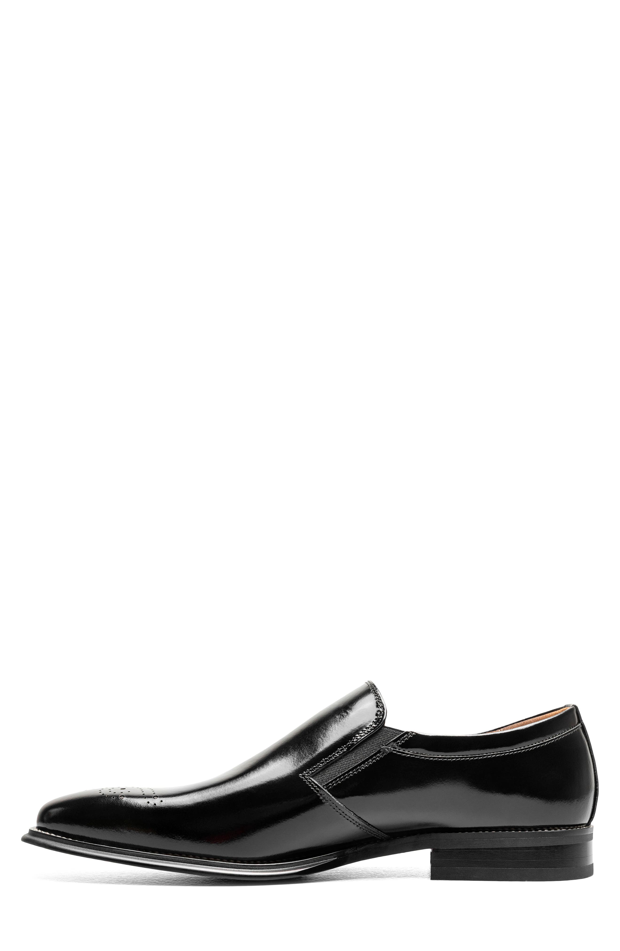 Alistair Leather Plain Toe Slip-On, Alternate, color, BLACK