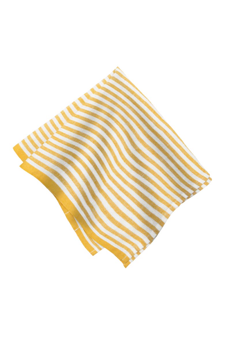 Ticking Stripe Napkins - Set of 4, Alternate, color, Mustard 20" x 20"