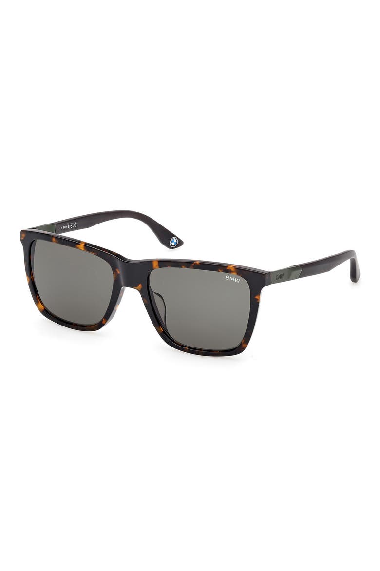 56mm Sunglasses, Alternate, color, DARK HAVANA / GREEN