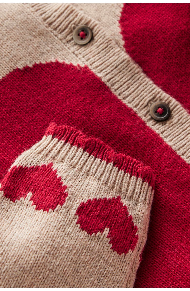 Mini Boden Kids' Logo Cardigan, Alternate, color, Chinchilla Melange Heart