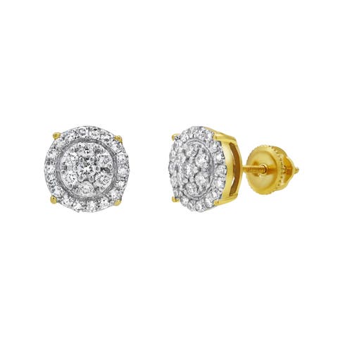 Radiant Helios 14K Yellow Gold Diamond Stud Earrings - 0.5ct.
