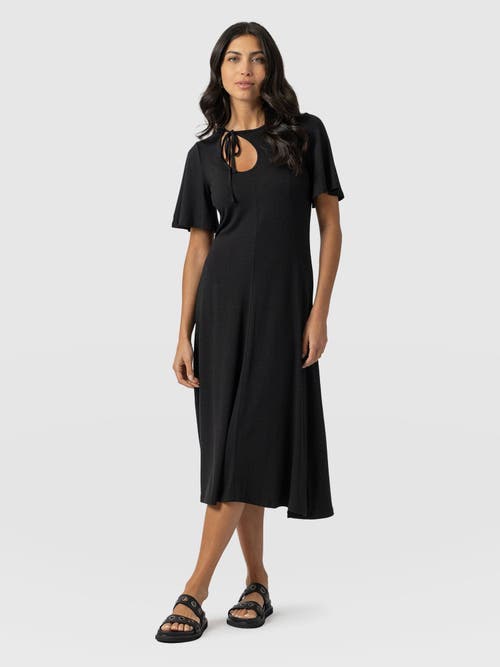 Saint And Sofia Saint + Sofia Freya Tie Dress In Black