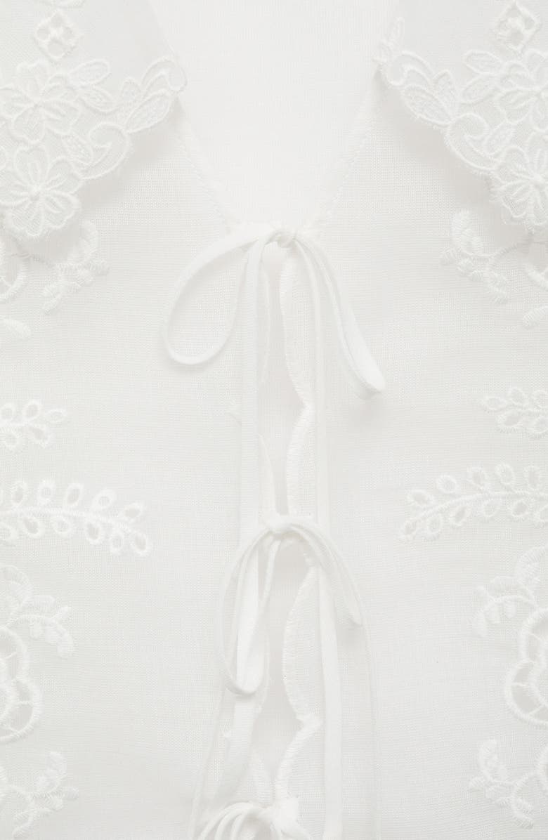 MANGO Kash Tie Front Top, Alternate, color,