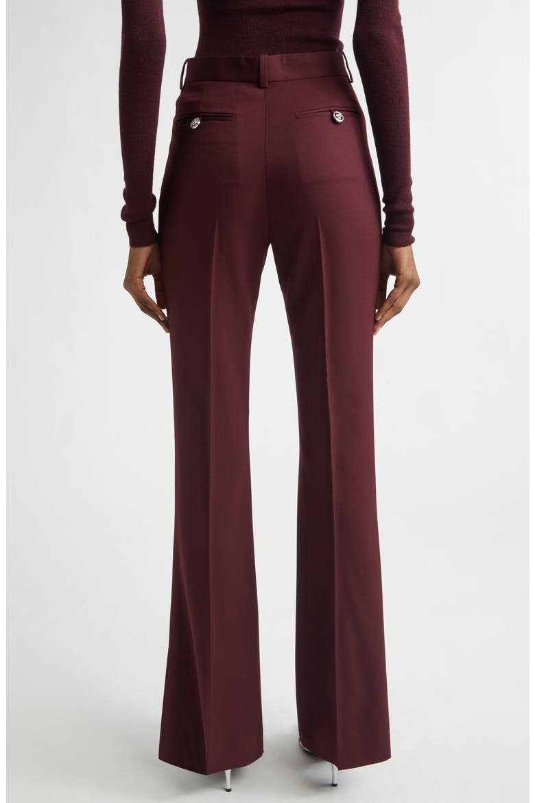 Stretch Virgin Wool Gabardine Flare Leg Pants, Alternate, color, BURGUNDY