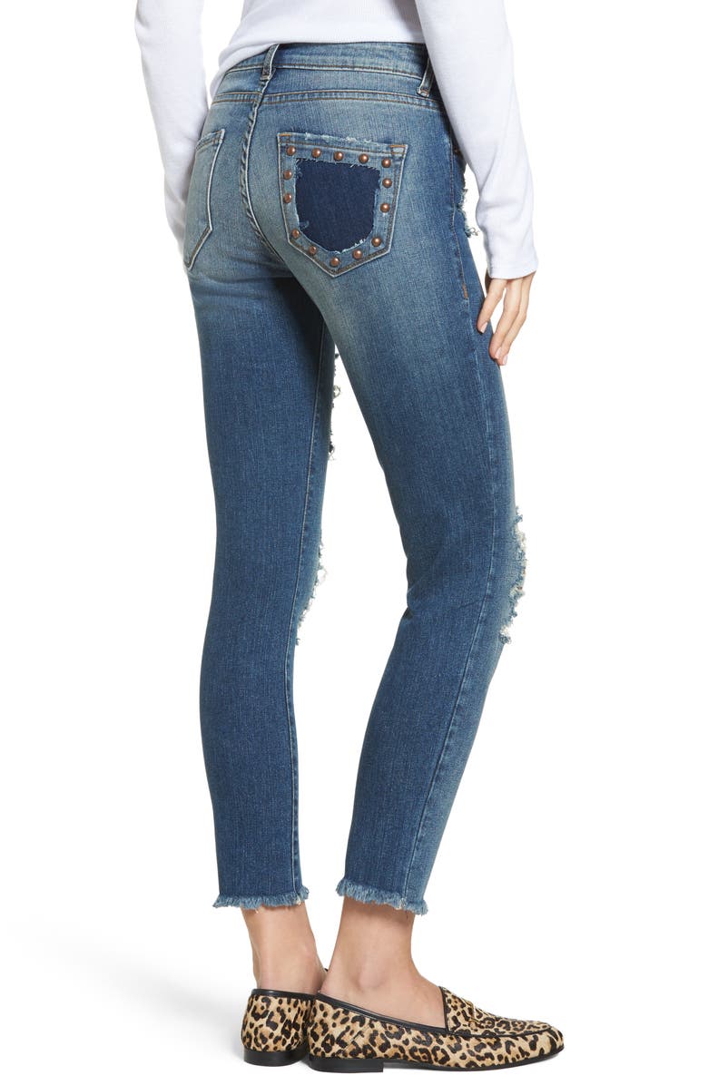 STS Blue Taylor Fray Hem Straight Leg Jeans, Alternate, color, 