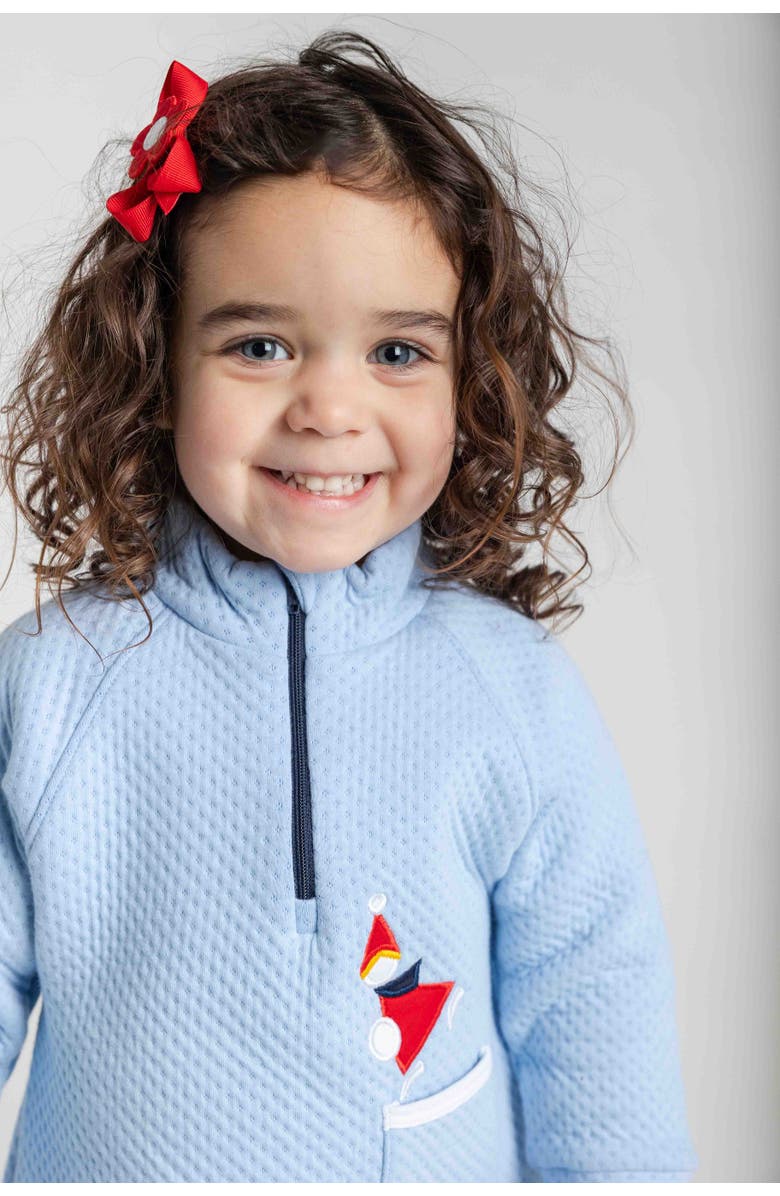 Florence Eiseman Jacquard Knit Dress With Ice Skater, Alternate, color, Light Blue, White