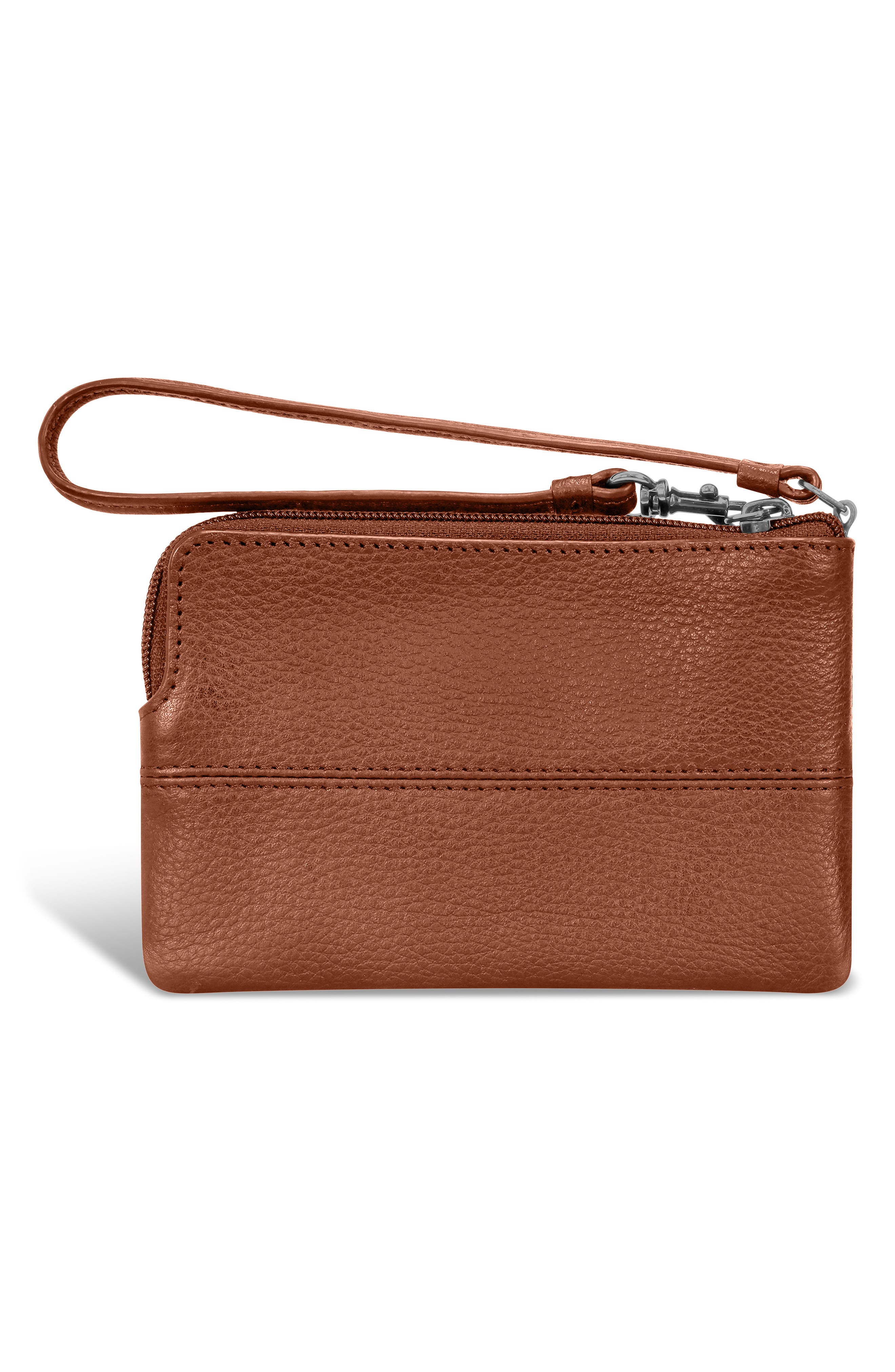 Leather Travel Sling Wristlet, Alternate, color, BROWN
