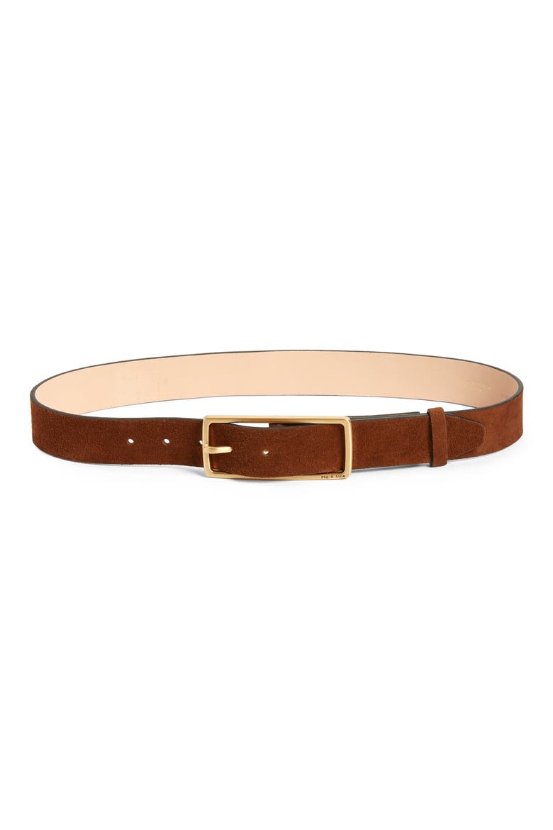 Rebound Suede Belt, Main, color, CHESTNUT