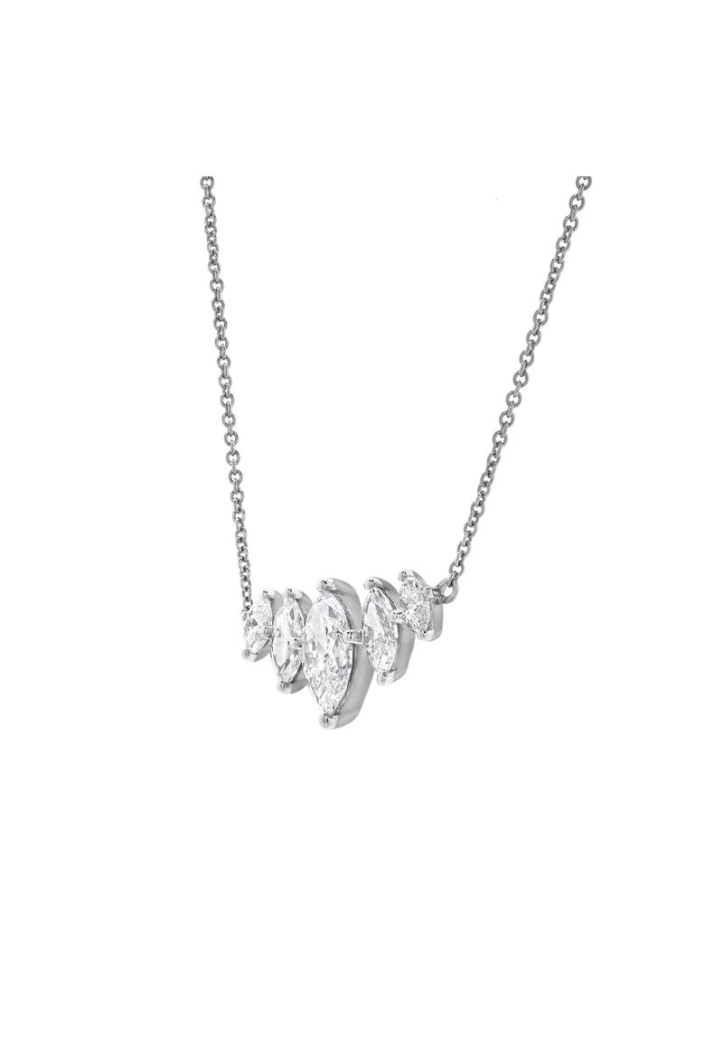 Maeva 1.5CT Marquise Cut Lab Diamond Bar Necklace 14K Gold, Alternate, color, 14K White Gold