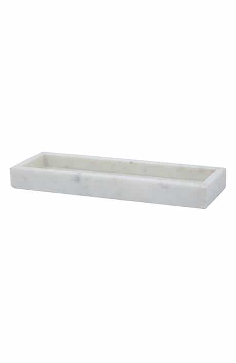 A & B Home White Marble Box