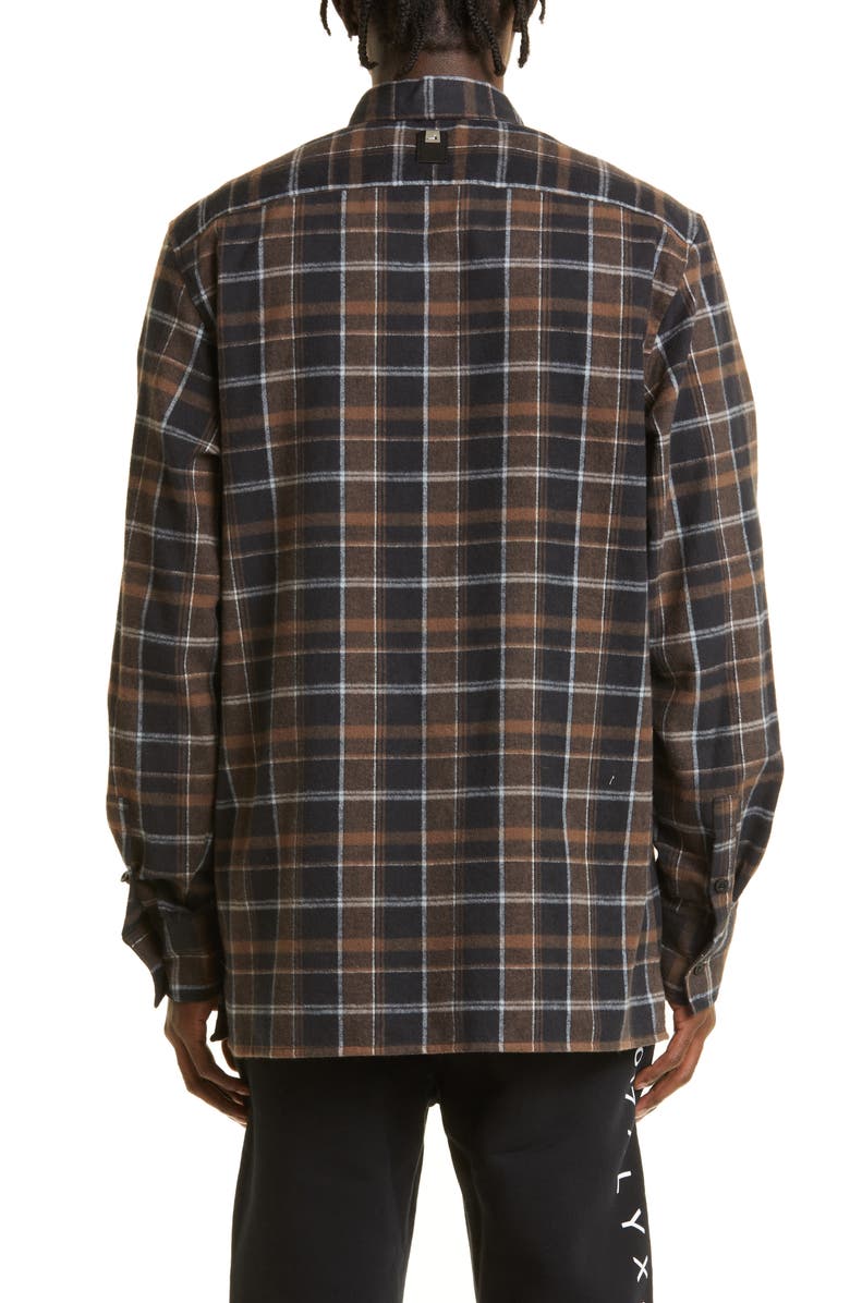 1017 ALYX 9SM Men's Embroidered Logo Plaid Camp Shirt, Alternate, color,