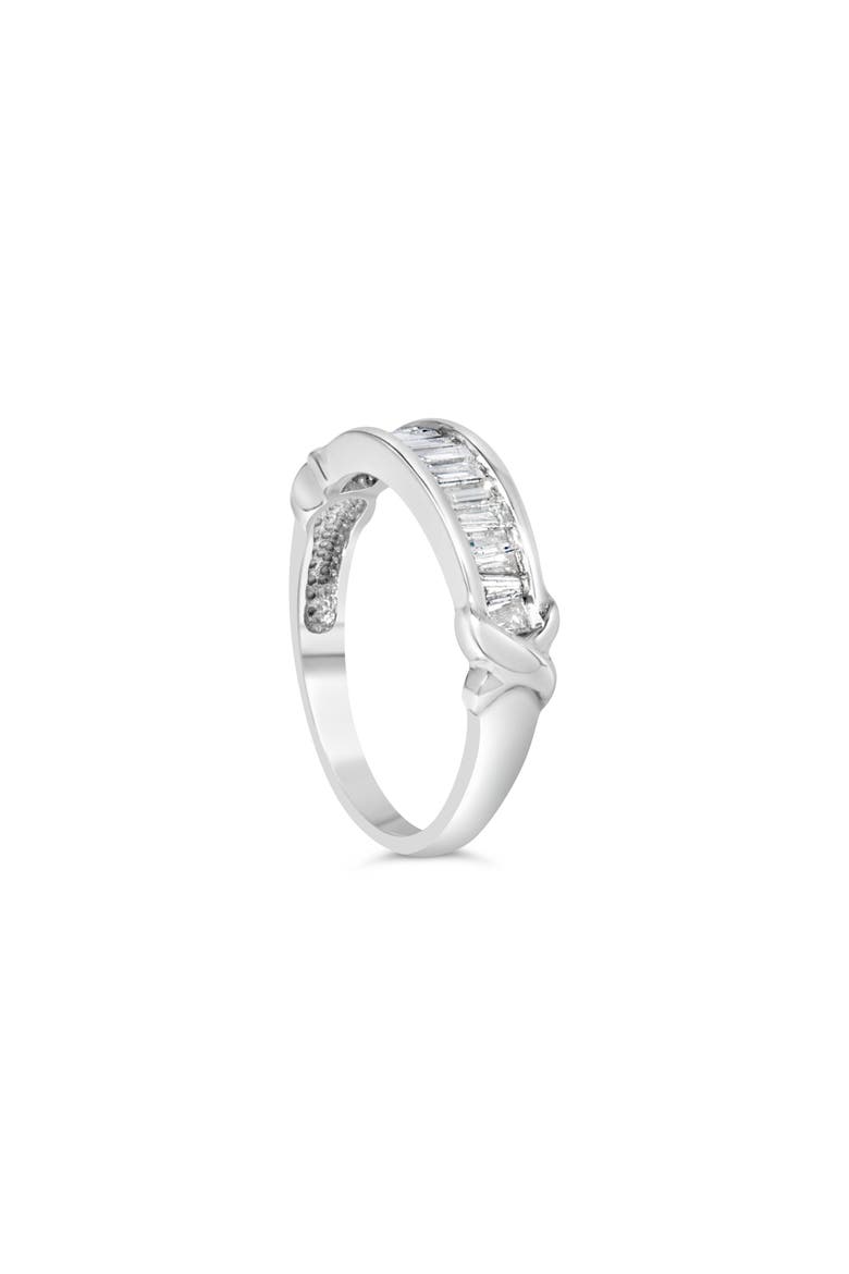 .925 Sterling Silver 1/2 Ctw Baguette Cut Diamond Channel Set X-Station Wedding Ring, Alternate, color, Silver