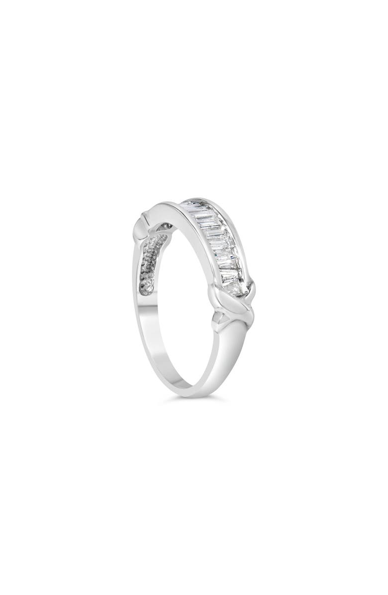 Haus of Brilliance .925 Sterling Silver 1/2 Ctw Baguette Cut Diamond Channel Set X-Station Wedding Ring, Alternate, color, Silver