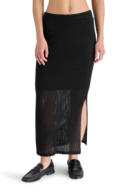 Open Stitched Midi Skirt