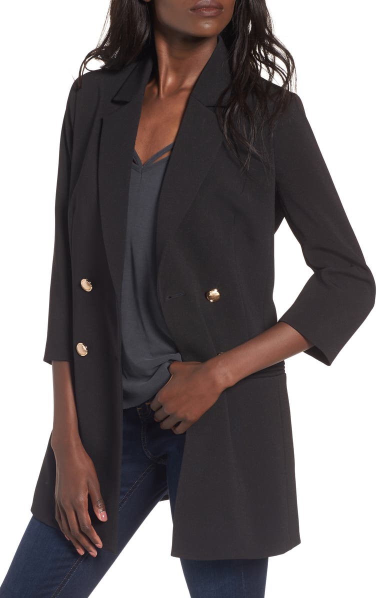 Mural Longline Double Breasted Blazer, Main, color, 