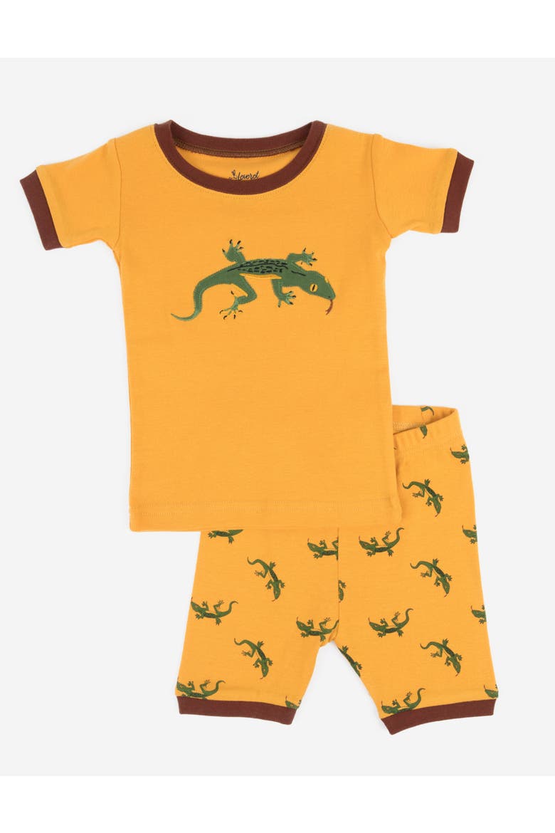 Kids Cotton Two-Piece Short Printed Pajamas, Animals & Characters, Main, color, Lizard