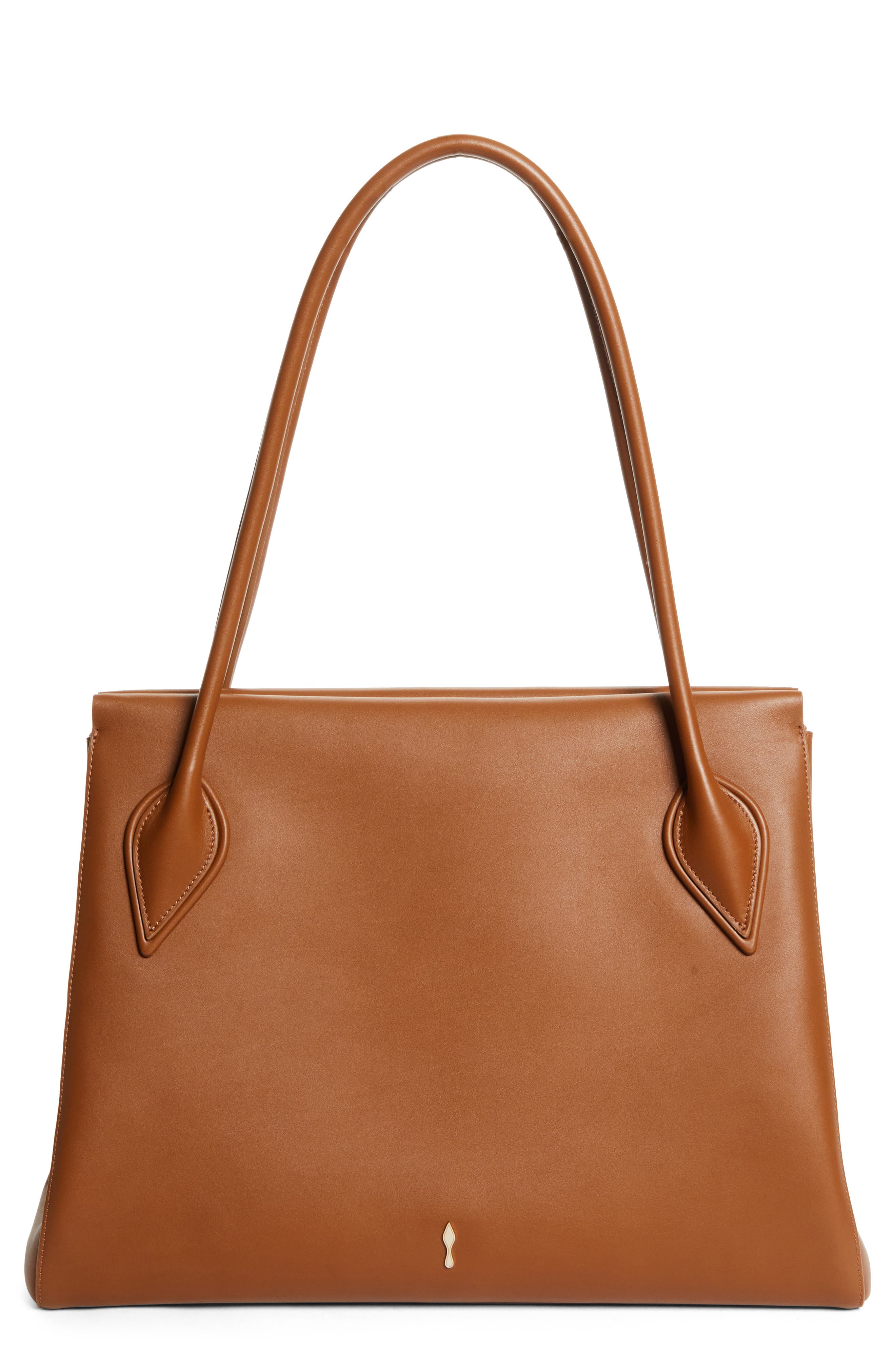 Christian Louboutin Large Calfskin East/West Tote, Main, color, Cuoio