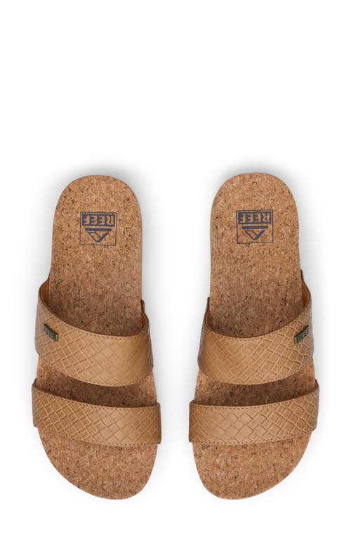 Reef Cushion Vista Hi Slide Sandal In Tan Wicker