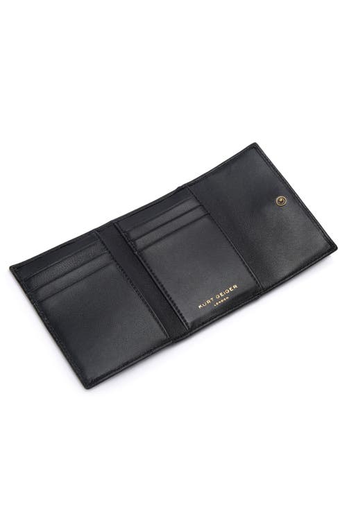 Kurt Geiger London Flap Multi Leather Trifold Card Holder In Black