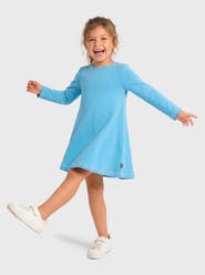 CITY THREADS Girl's Soft 100% Cotton Baby Rib Long Sleeve Dress