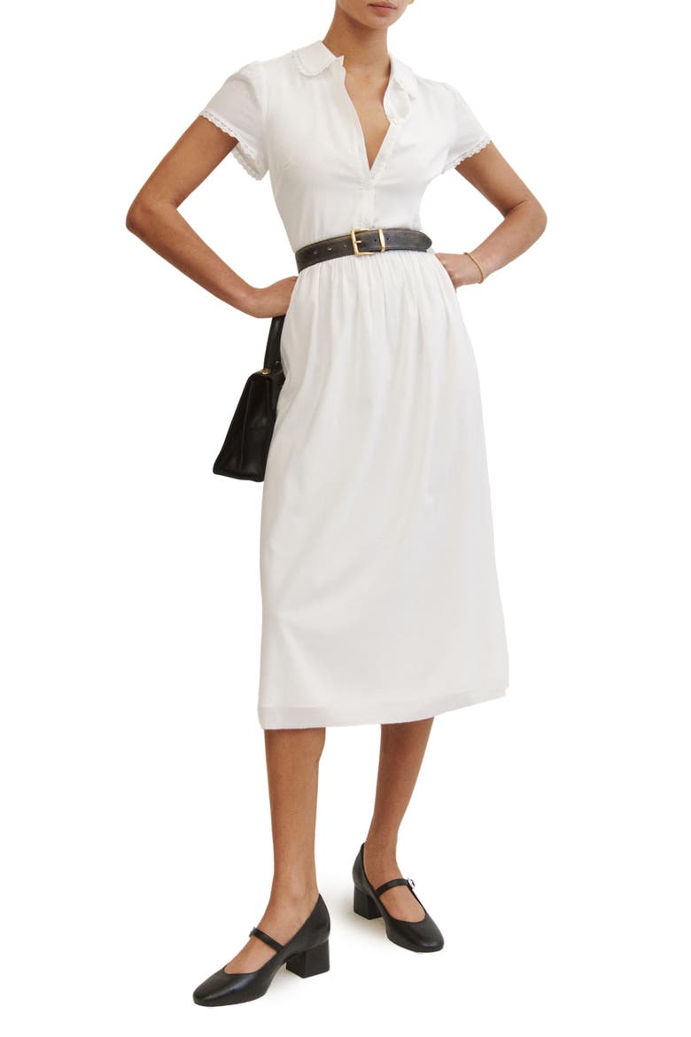 Ula Midi Shirtdress, Main, color, WHITE