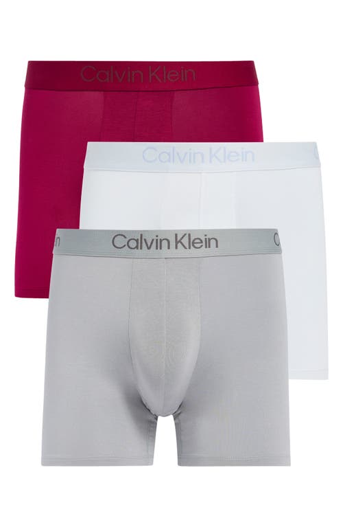 Calvin Klein Ultra-soft Stretch Modal 3-pack Boxer Briefs In Gray