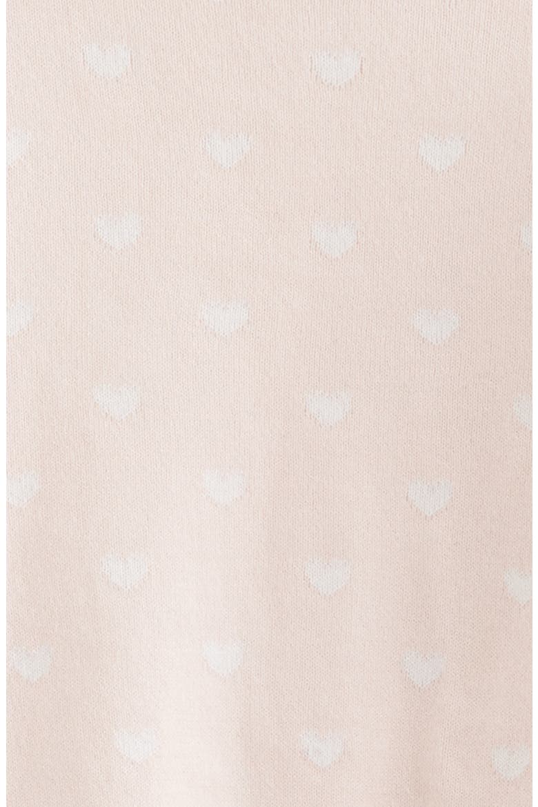 Kids' Heart Jacquard Cotton Cardigan, Alternate, color, PINK- WHITE SWEET HEARTS