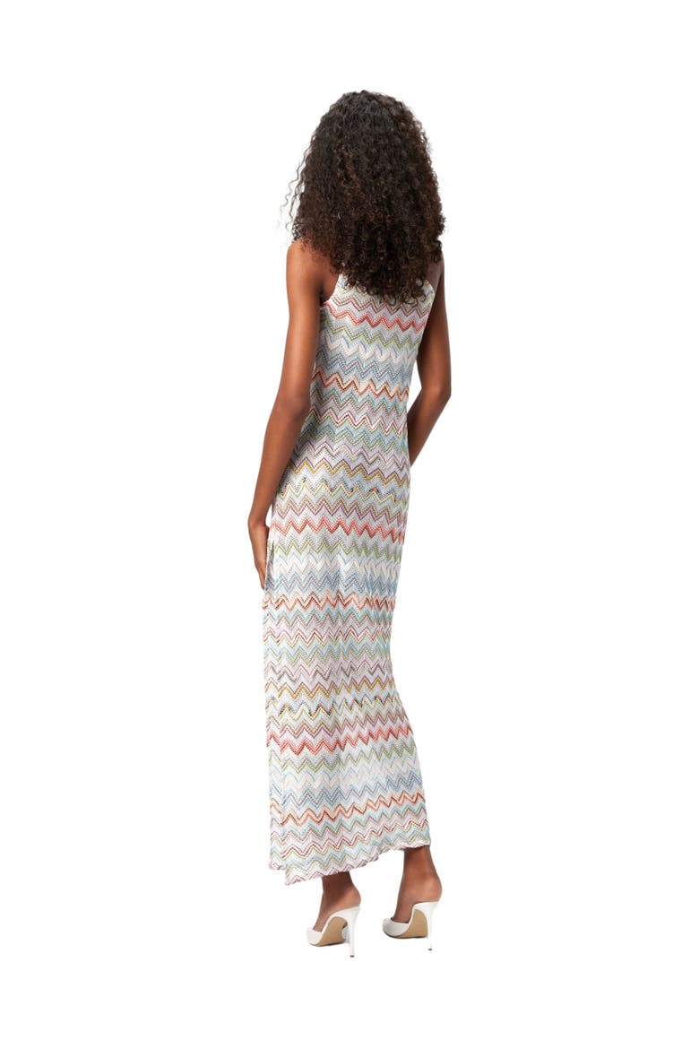 Long One-shoulder Dress With 3d Zig Zag Lamé, Alternate, color, Multicoloured