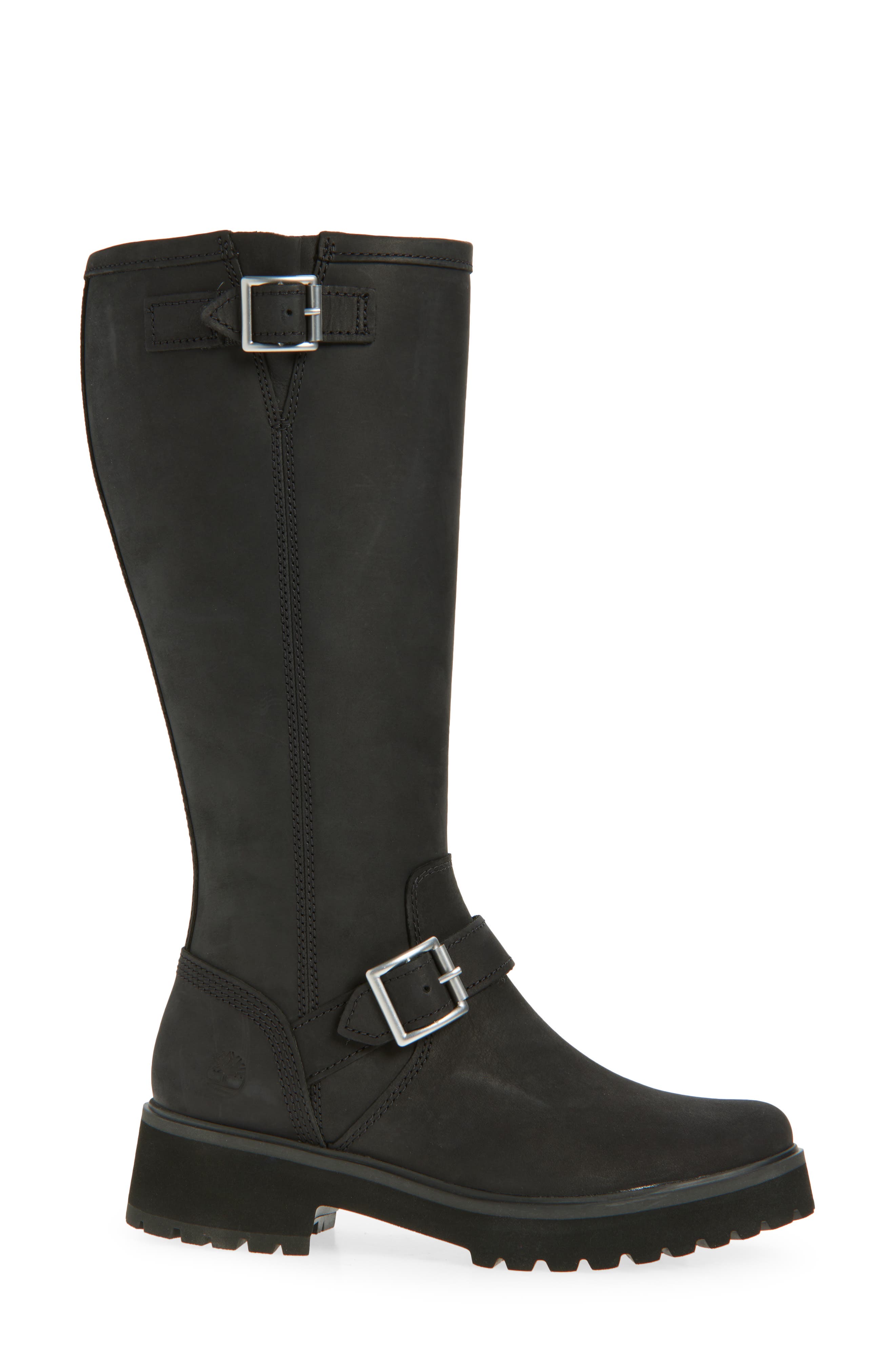 Timberland Carnaby Tall Zip Boot, Alternate, color, Black Nubuck