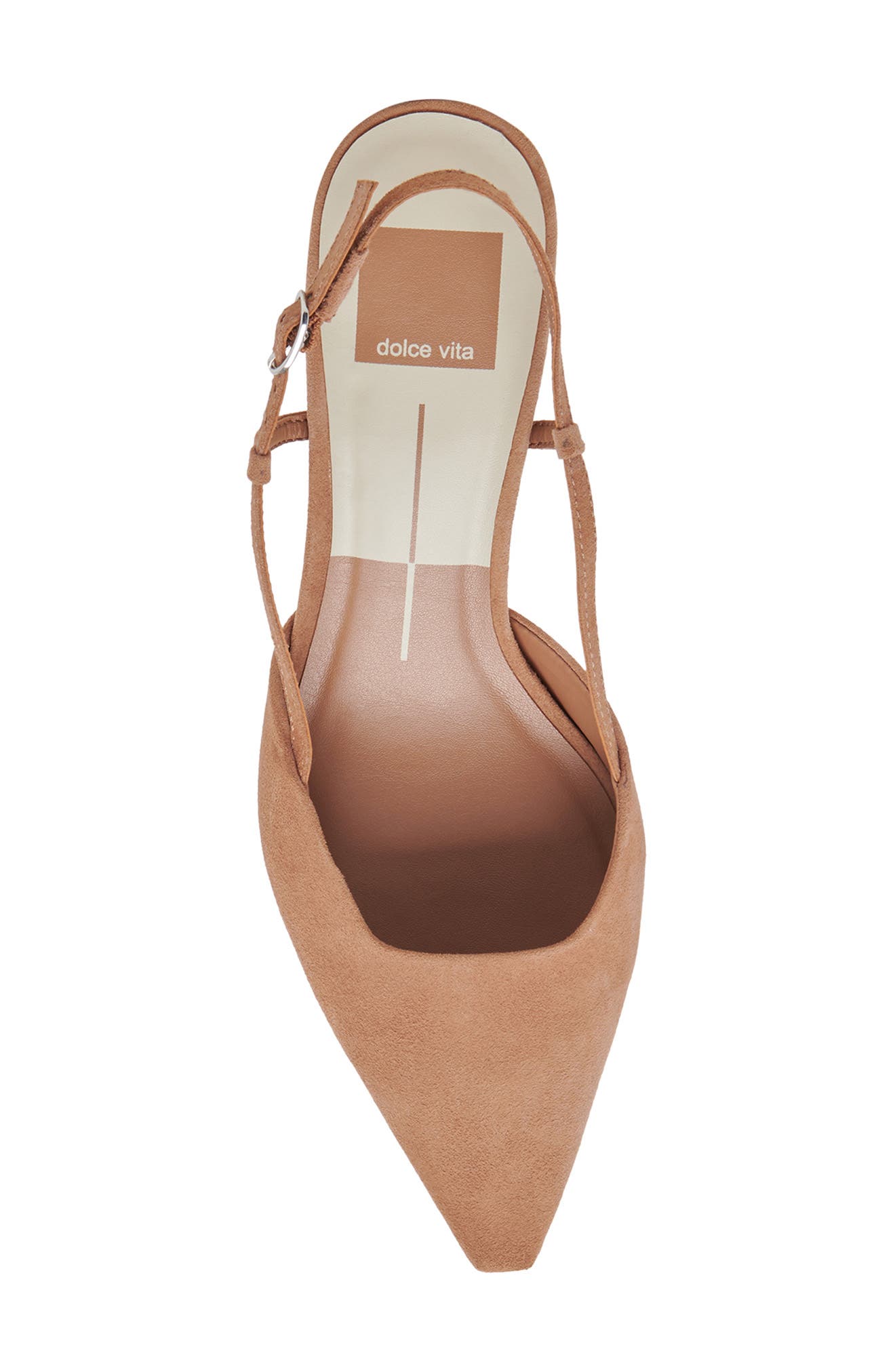 Odela Pointed Toe Kitten Heel Slingback Pump, Alternate, color, TOFFEE SUEDE