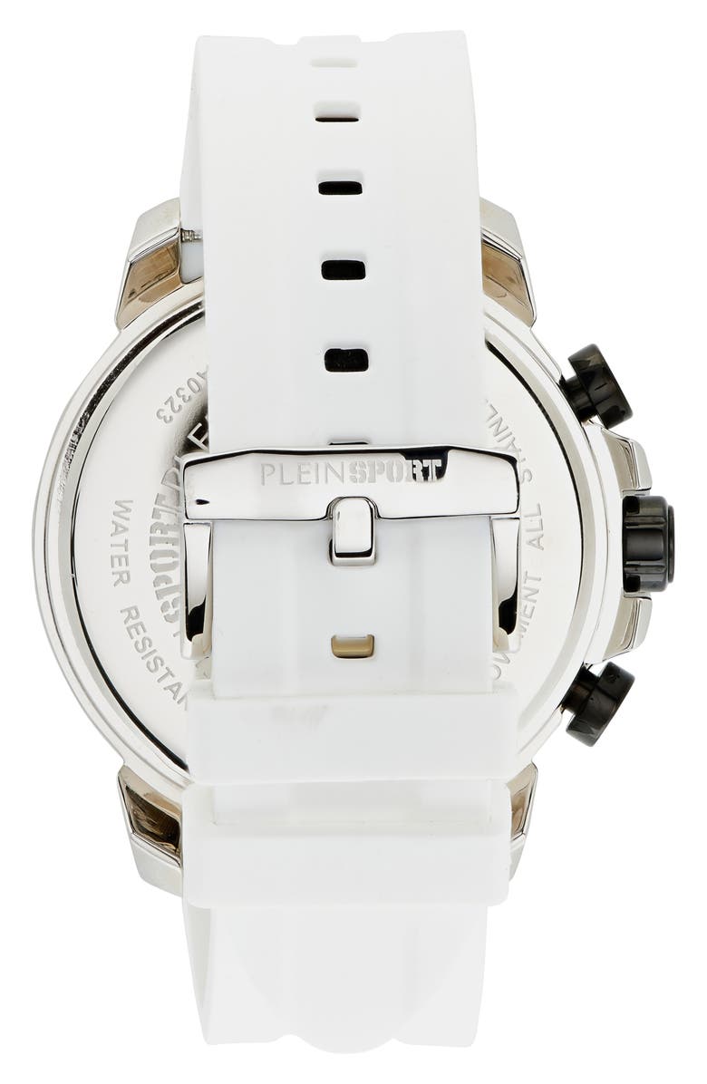 PLEIN SPORT Powerlift Silicone Strap Watch, 45mm, Alternate, color, Stainless Steel