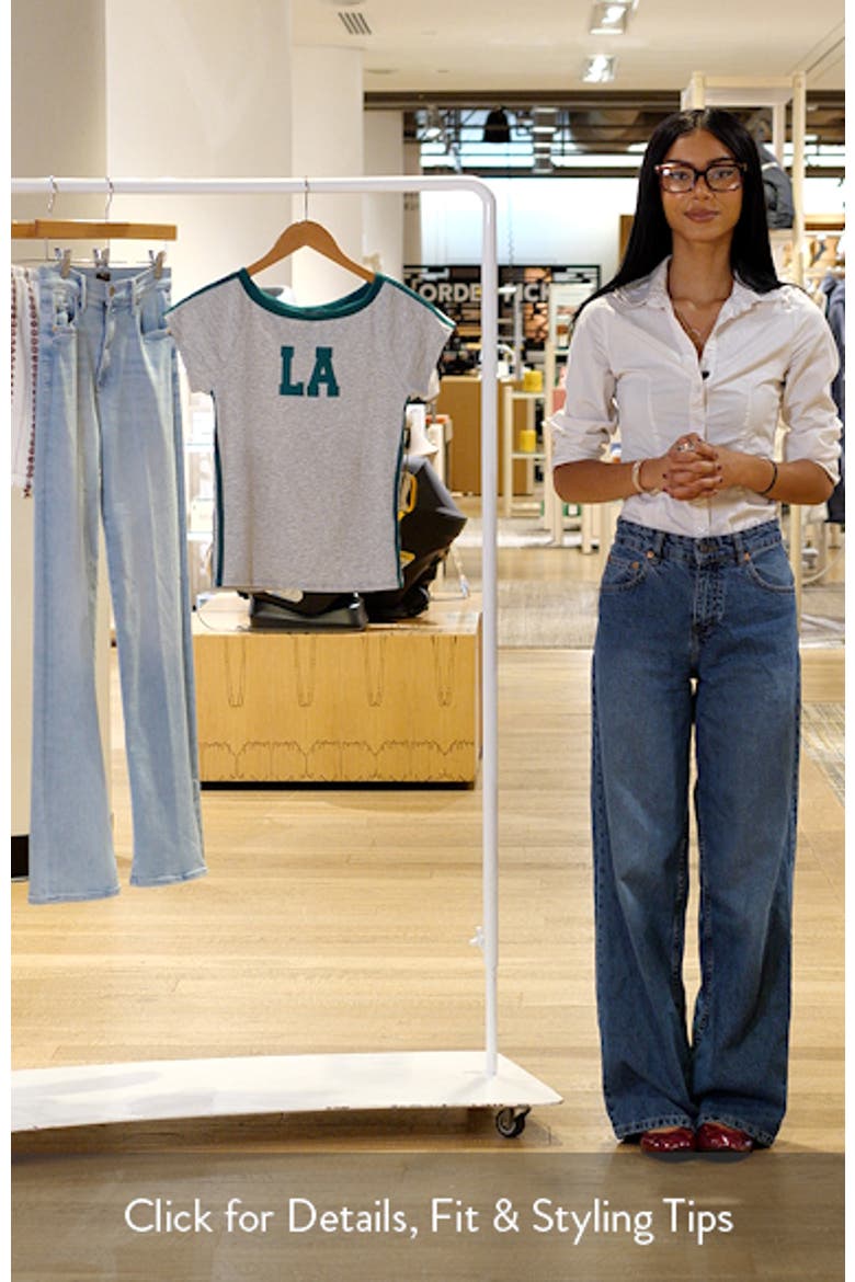 LA Off the Shoulder Graphic Ringer T-Shirt video