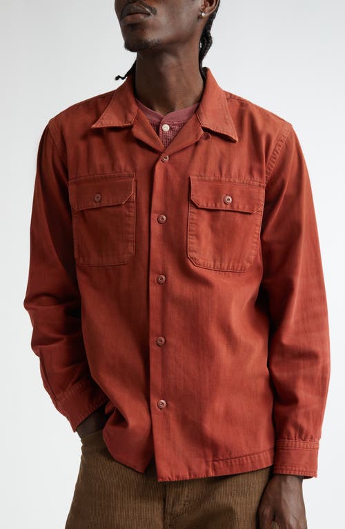 DOUBLE RL DOUBLE RL GARMENT DYE LONG SLEEVE COTTON TWILL CAMP SHIRT