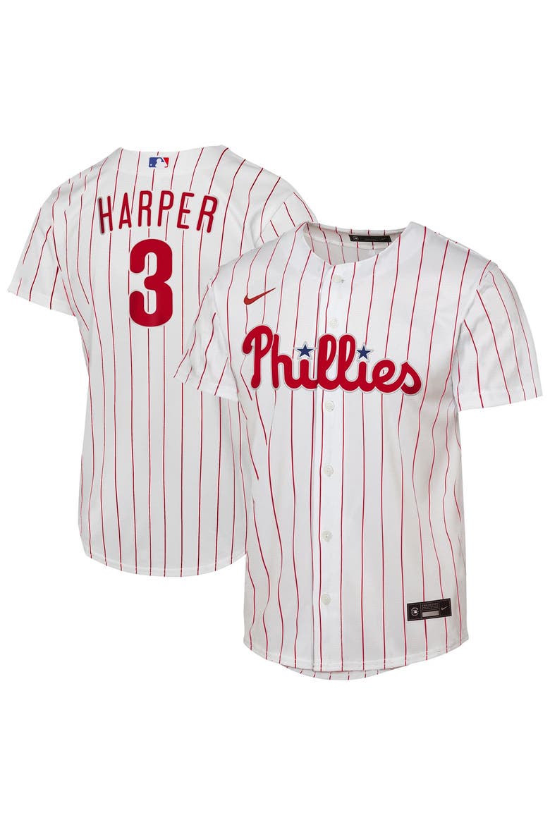 Youth Nike Bryce Harper White Philadelphia Phillies Home Replica Player Jersey, Main, color, White